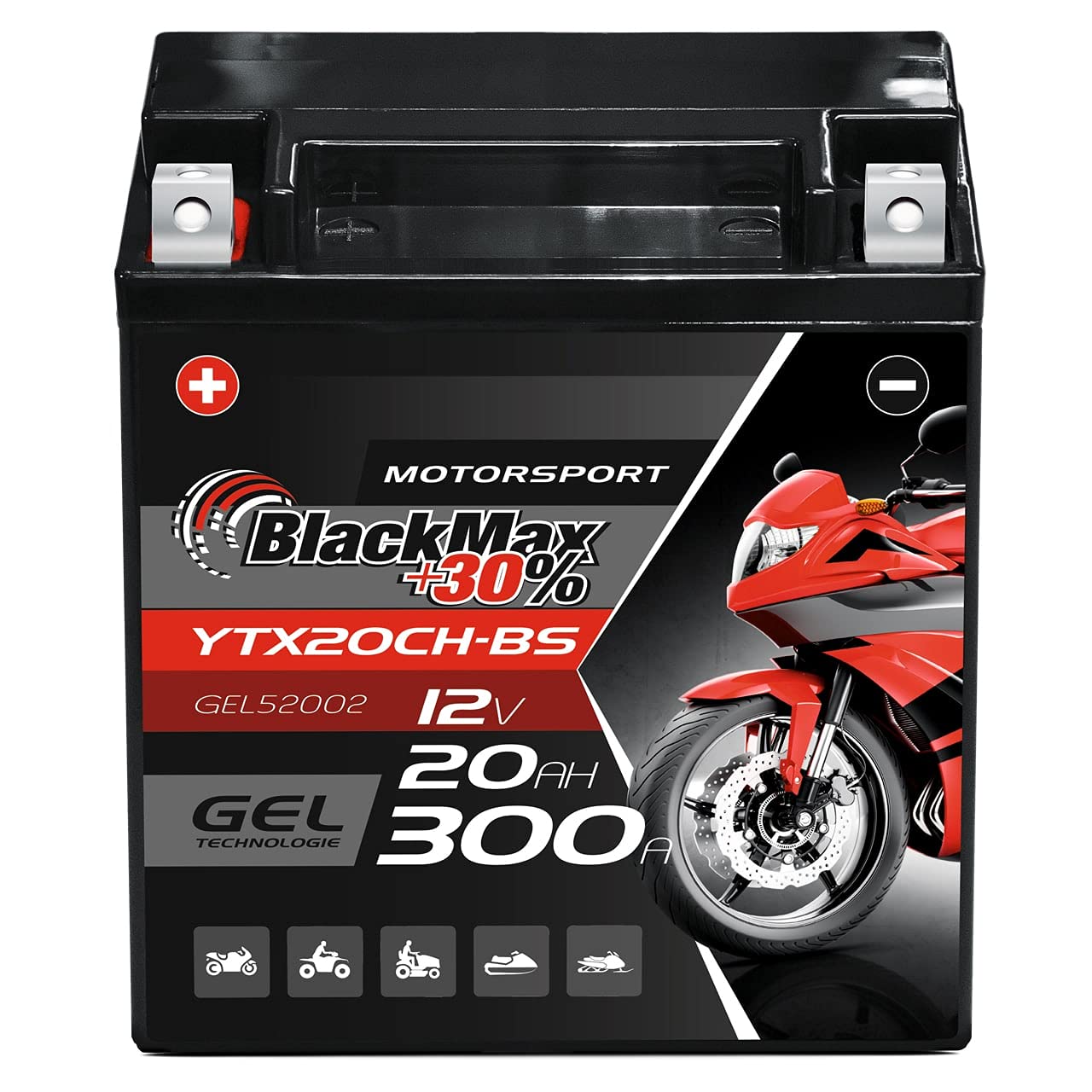 BlackMax GEL (20Ah - 300A - YTX20CH-BS) von BlackMax