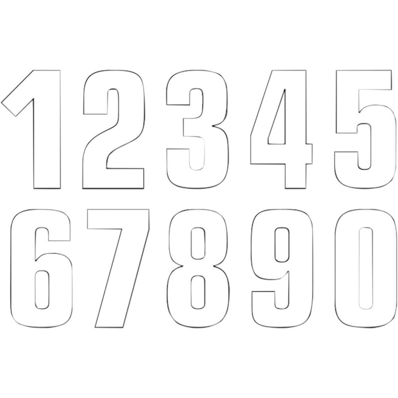 Zahlen Aufkleber #4 16X7.5CM WH von Blackbird Racing