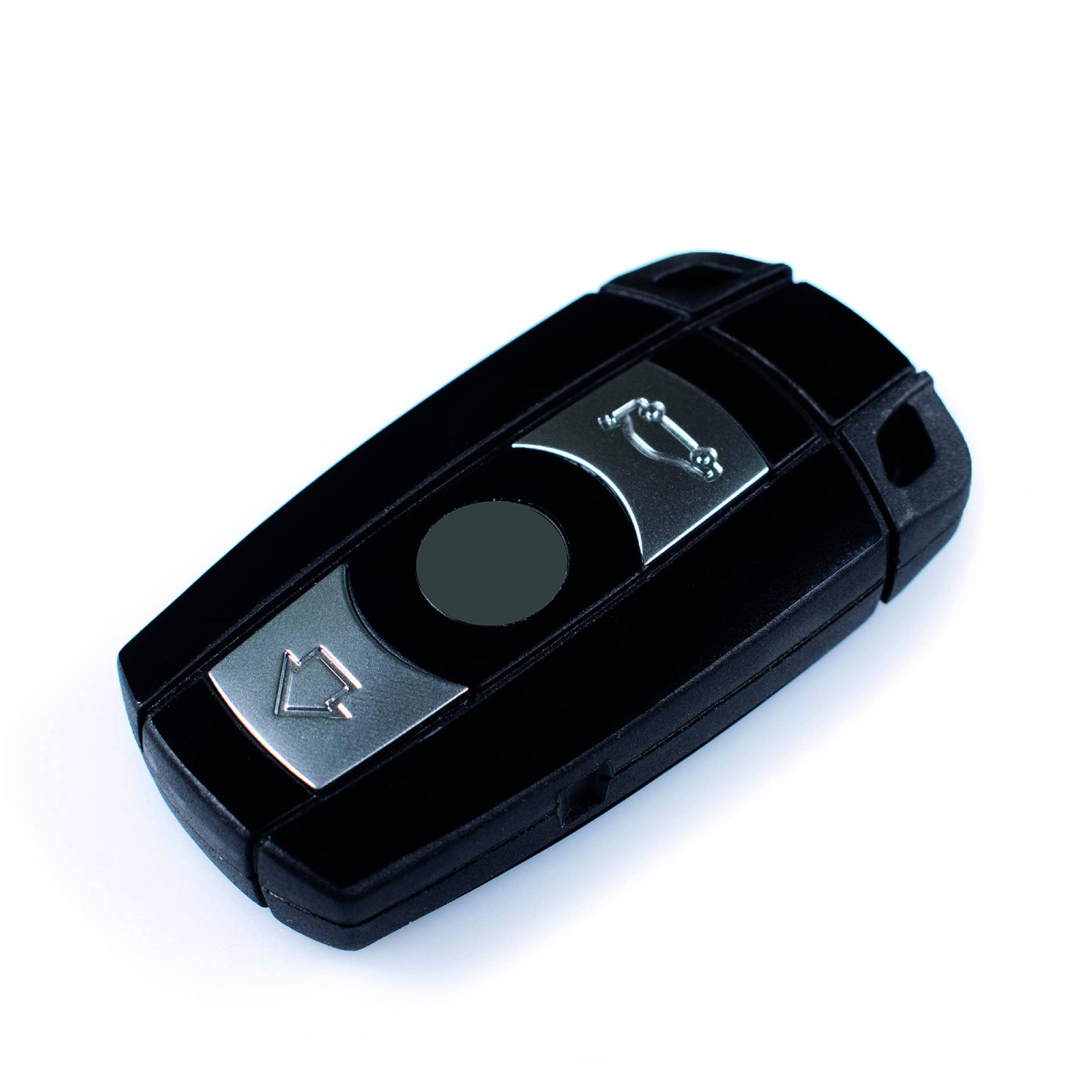 Blackshell® Schlüsselfolie 2x in schwarz glänzend für Ihren 3-Tasten Schlüssel inkl. Ersatzset – Schutzhülle, Schlüsselhülle von Blackshell