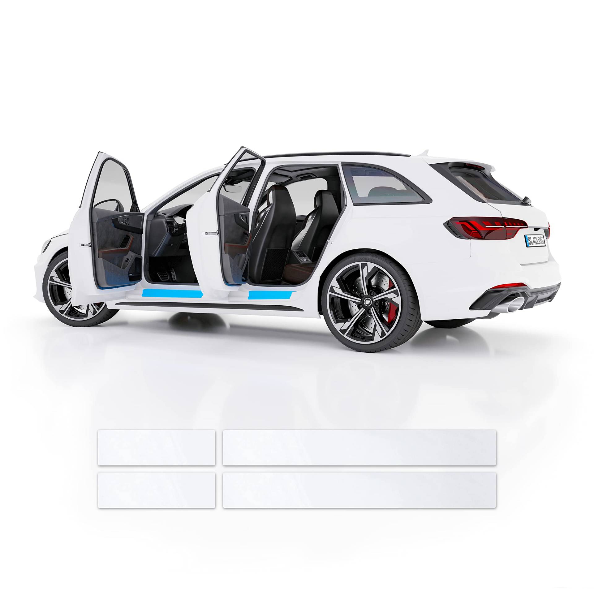 Blackshell® Basic Einstiegsleisten Schutz kompatibel mit Seat Leon | Typ 5F | Bj. 2013-2020 Transparent - passgenaue Lackschutzfolie inkl. Profi Rakel von Blackshell