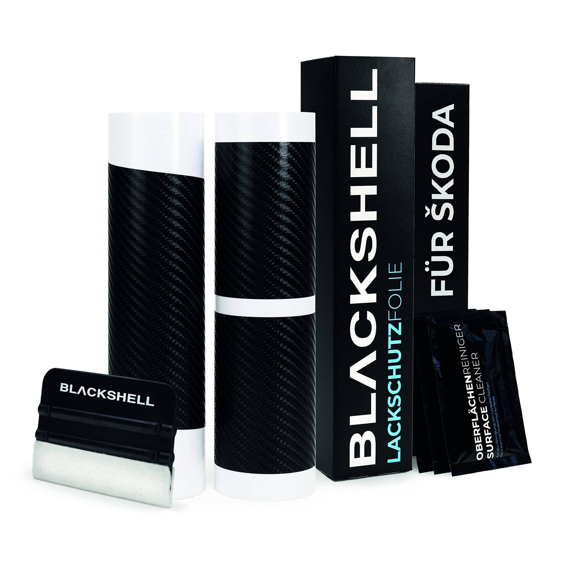 Blackshell® Lackschutz Folien Set passend für Škoda Enyaq iV | Bj. ab 2020 Carbon Glanz - passgenauer Ladekantenschutz, Einstiegsleisten inkl. Folierset von Blackshell