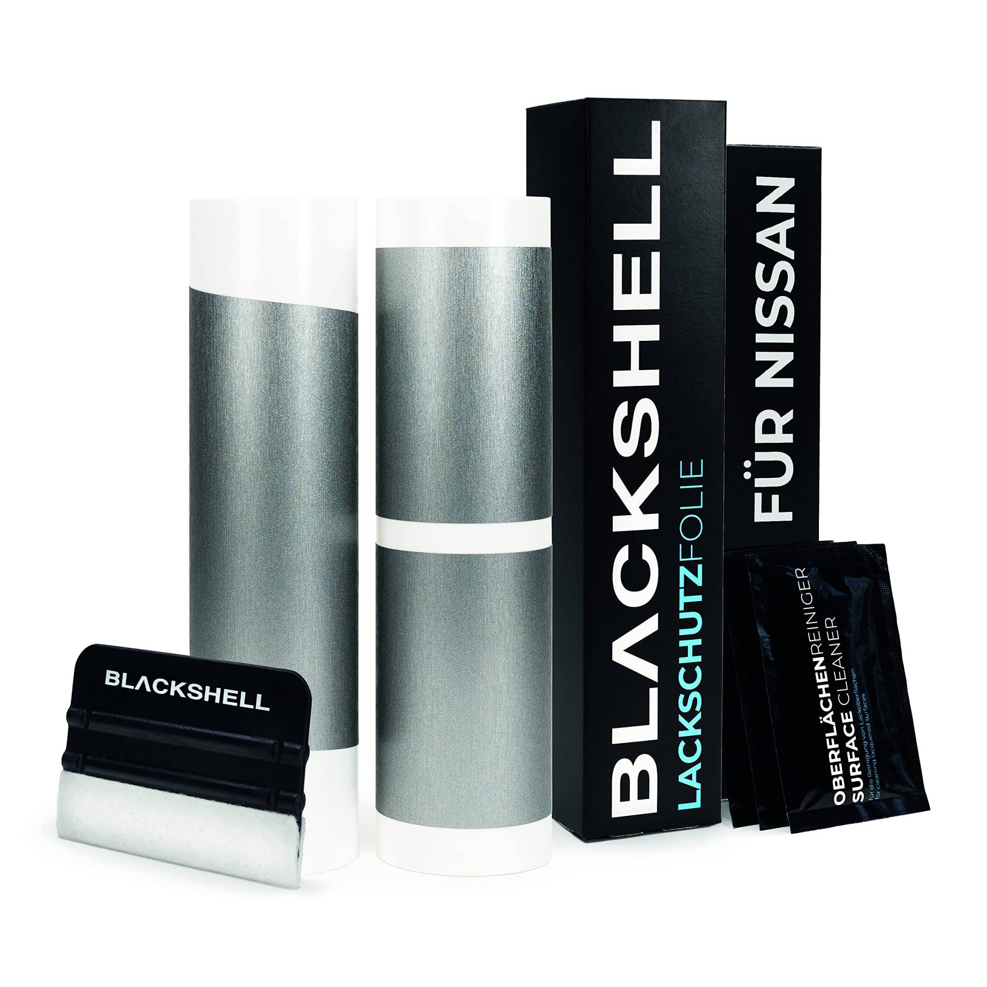 Blackshell® Lackschutz Set passend für Nissan X-Trail | Typ T32 | Bj. ab 2014 Aluminium gebürstet Silber - passgenauer Ladekantenschutz, Einstiegsleisten inkl. Folierset von Blackshell