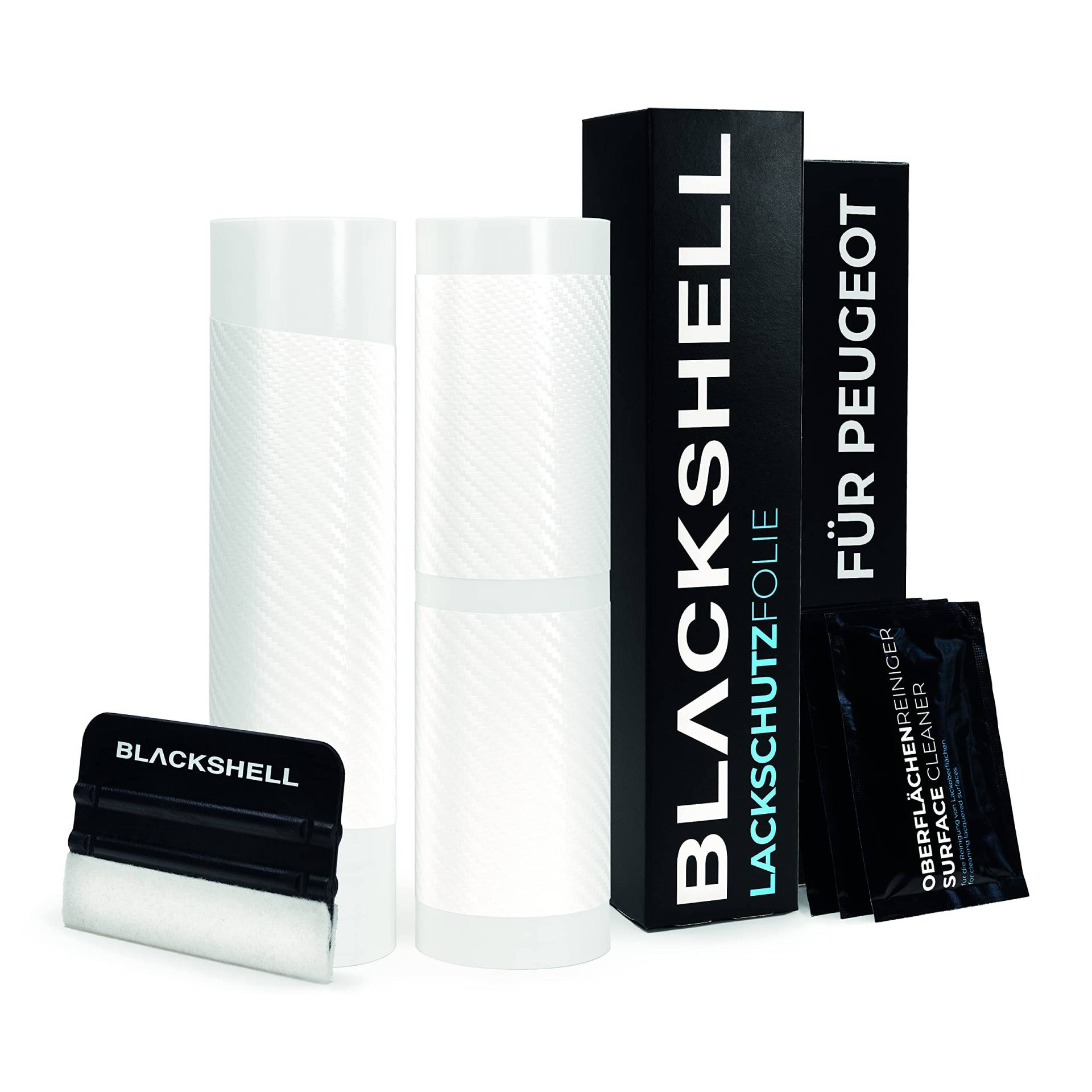 Blackshell® Lackschutz Set passend für Peugeot 108 | Bj. 2014-2022 Carbon weiß - passgenauer Ladekantenschutz, Einstiegsleisten inkl. Folierset von Blackshell