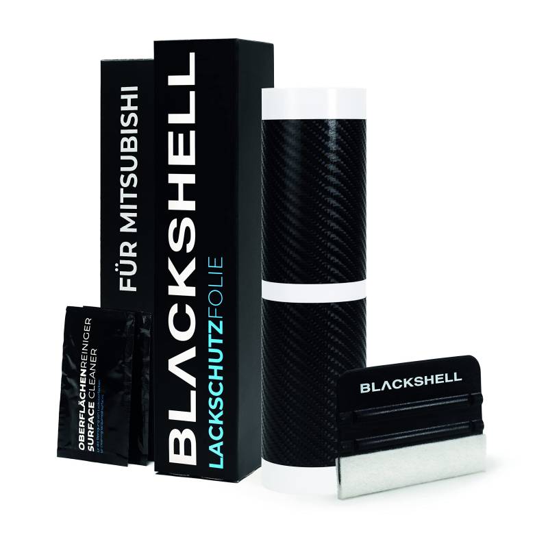 Blackshell® Lackschutzfolie passend für Mitsubishi Outlander | Typ CW0 | Bj. 2012-2021 Carbon Glanz - passgenaue Einstiegsleistenschutz Folie inkl. Set für Folierung von Blackshell