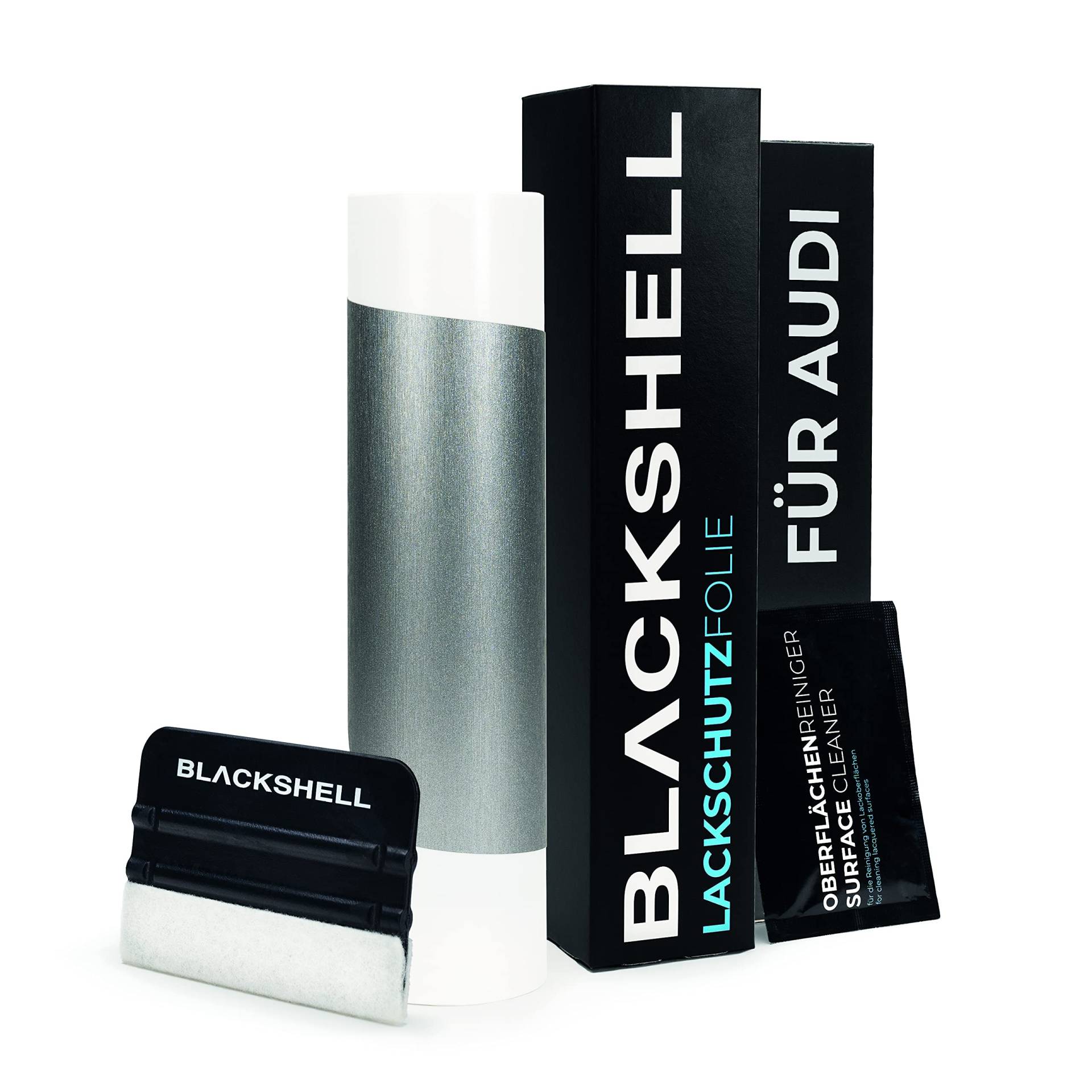 Blackshell® Ladekantenschutz Folie passend für Audi A5 Cabrio | Typ F5 | Bj. ab 2016 Alu gebürstet Silber - passgenauer Stoßstangenschutz inkl. Set für Folierung von Blackshell