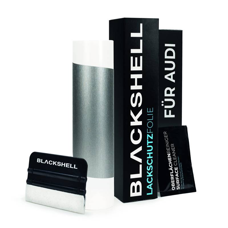 Blackshell® Ladekantenschutz Folie passend für Audi A5 Cabrio | Typ F5 | Bj. ab 2016 Alu gebürstet Silber - passgenauer Stoßstangenschutz inkl. Set für Folierung von Blackshell