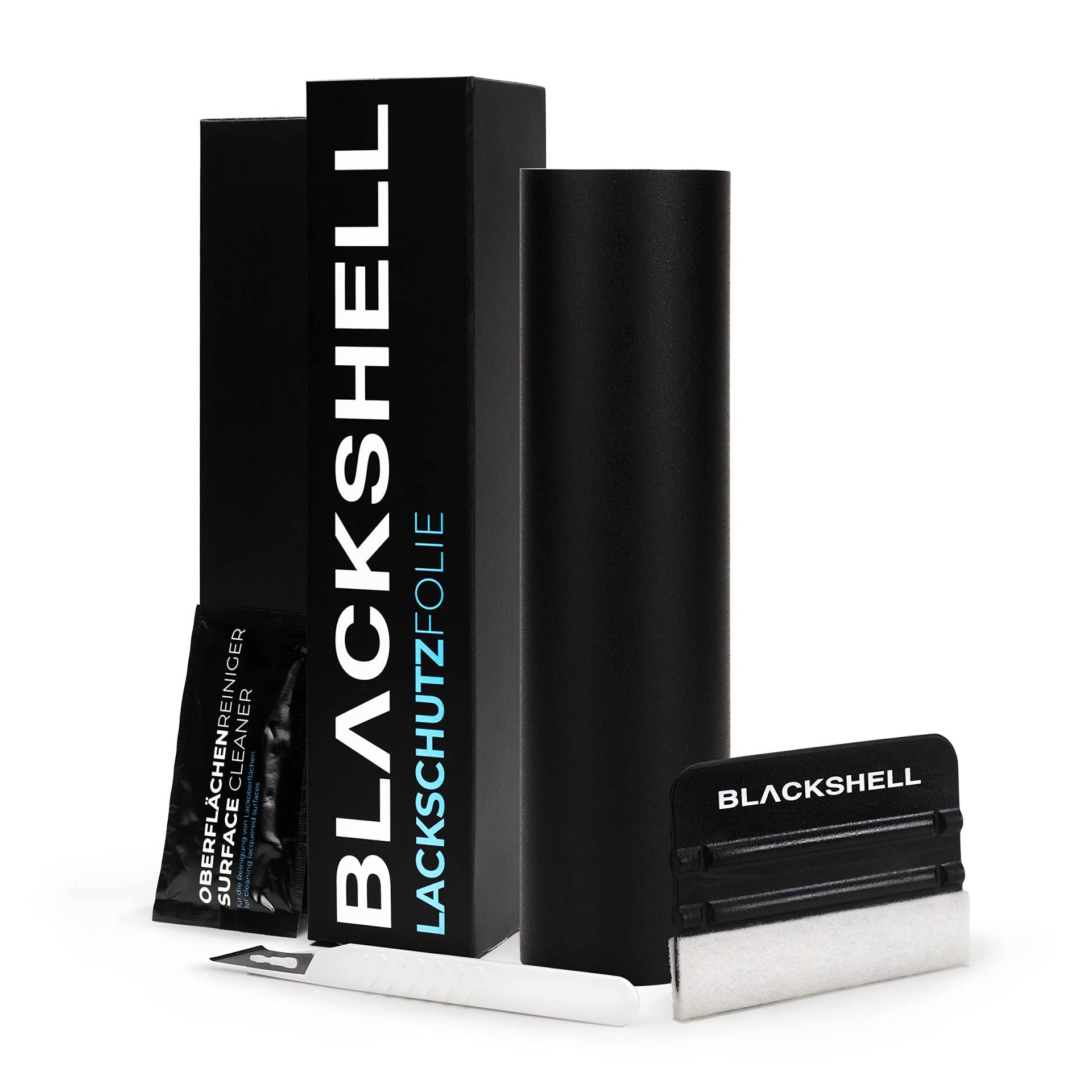Blackshell® Universal Lackschutzfolie schwarz matt, Folie selbstklebend - universal einsetzbar auf allen glatten Oberflächen - individuelle Größenauswahl von Blackshell