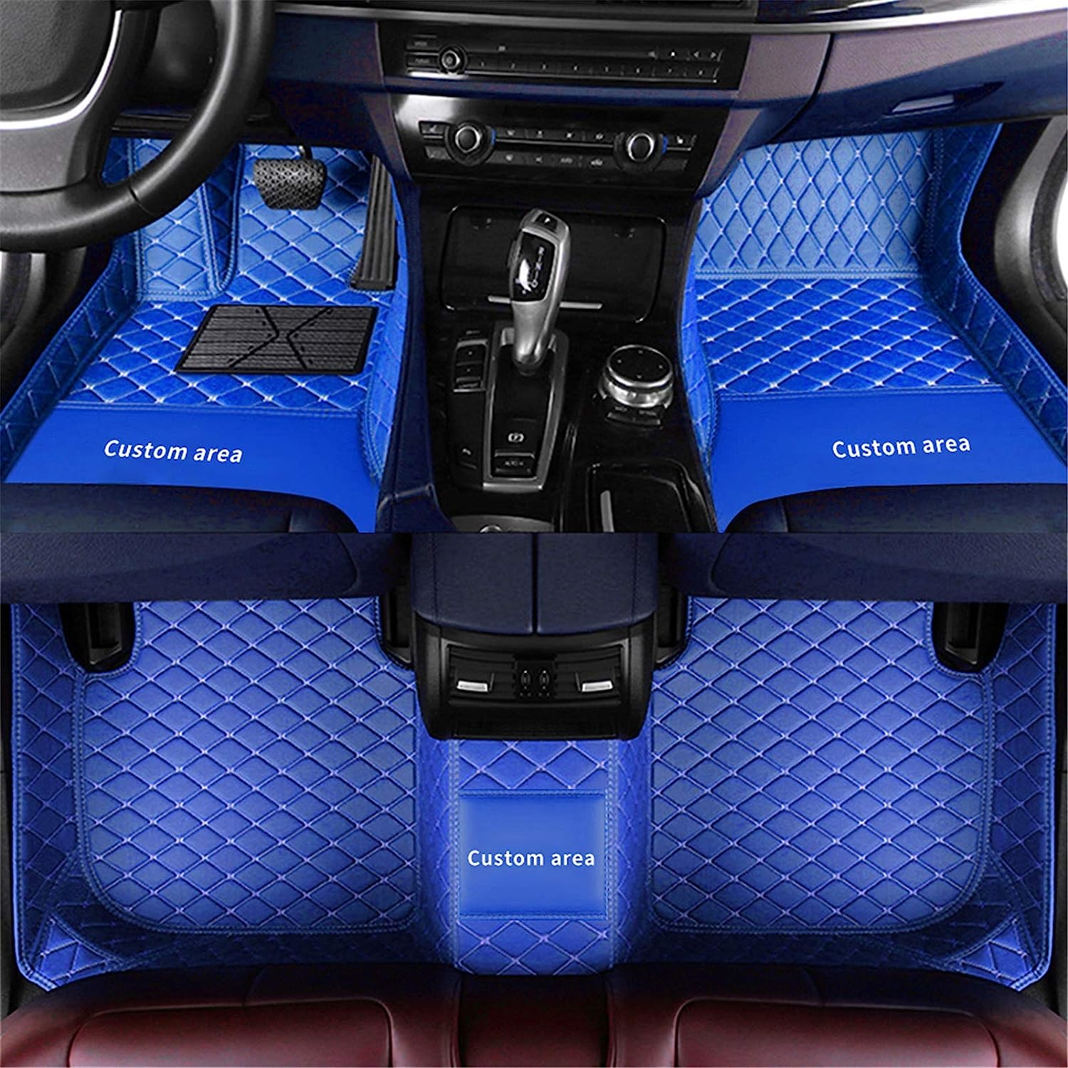 Anpassen Fußmatten für Mazda CX3 CX5 CX7 CX9 CX30 Mazda 2 3 5 6 PU-Leder Auto Fussmatten Set Allwetter wasserdichte rutschfeste Teppich（Blau） von Blackwheel