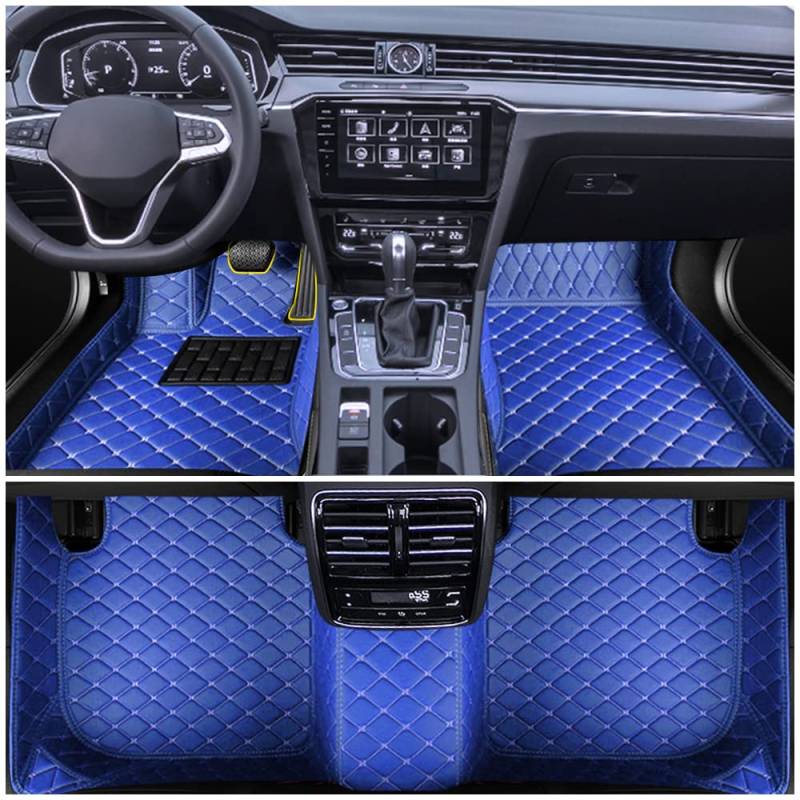 Auto Fußmatten für VW for Volkswagen Tiguan Ⅰ 2009-2016 Allwetter Fussmatten Innenraum Zubehör Fussmatten, Blau von Blackwheel