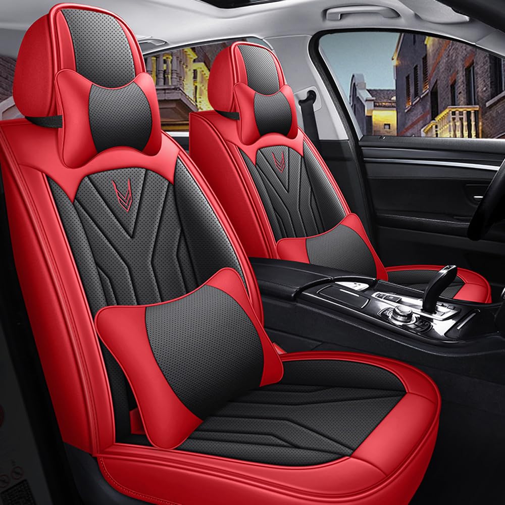 Blackwheel Autositzbezüge Für Opel Corsa 2007-2020 5-Sitzer kompletter Satz Sitzkissen Allwetter Autoteile Interieur Schwarz Rot Blackwheel Autositzbezüge Für Opel Corsa 2007-2020 5-Sitzer kompletter Satz Sitzkissen Allwetter Autoteile Interieur Schwarz Rot von Blackwheel
