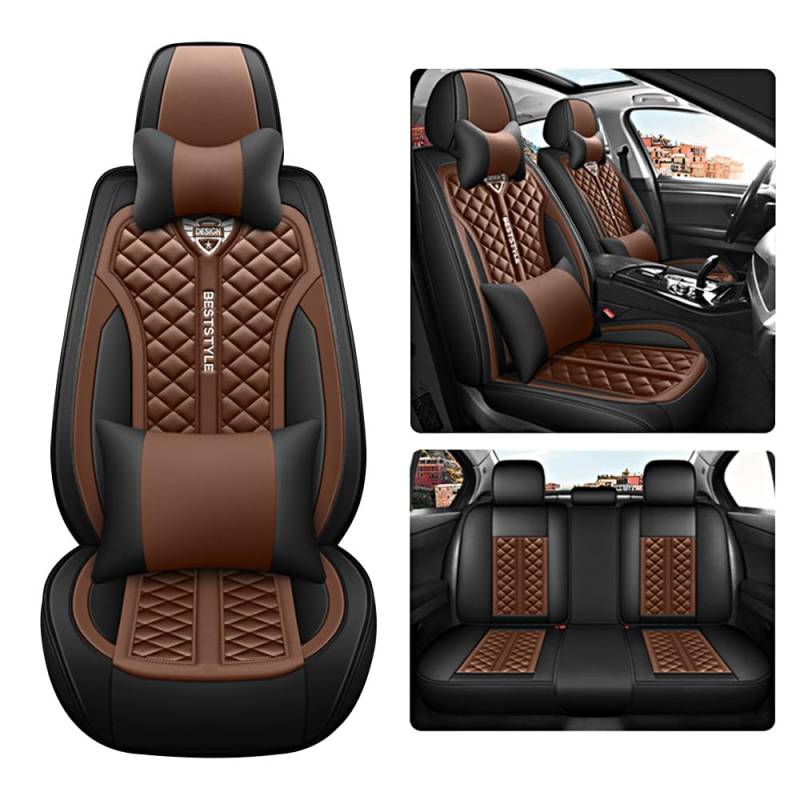Blackwheel Autositzbezug Für 61 Komplettset 5 Sitze Allwettereinsatz Auto Ledersitzbezug Martha Red von Blackwheel