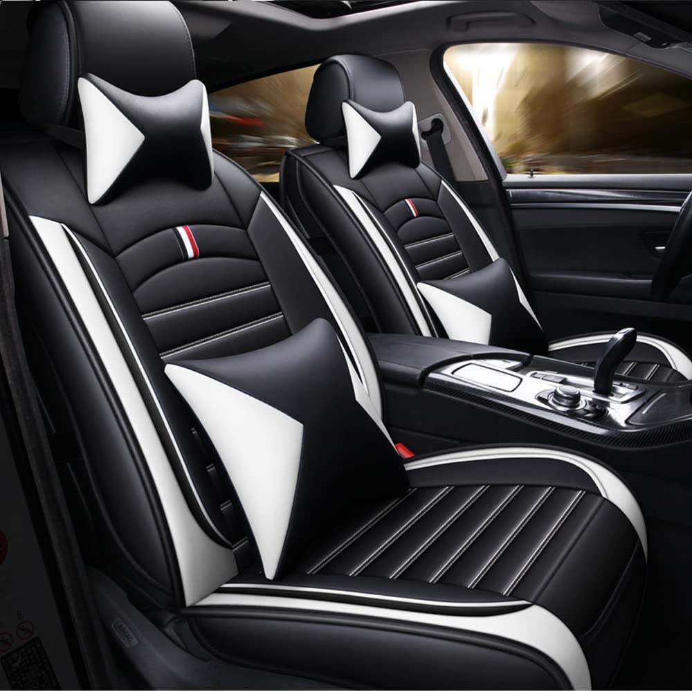 Blackwheel Autositzbezug Für Ope1 Insignia 2009-2025 Komplettset 5 Sitze Allwettereinsatz Auto Ledersitzbezug Vorder- und Rücksitzschutz Deluxe Version - Schwarz Weiß Blackwheel Autositzbezug Für Ope1 Insignia 2009-2025 Komplettset 5 Sitze Allwettereinsatz Auto Ledersitzbezug Vorder- und Rücksitzschutz Deluxe Version - Schwarz Weiß von Blackwheel