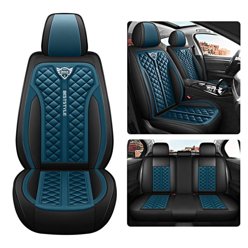 Blackwheel Autositzbezug Für 62 Komplettset 5 Sitze Allwettereinsatz Auto Ledersitzbezug Martha Red von Blackwheel