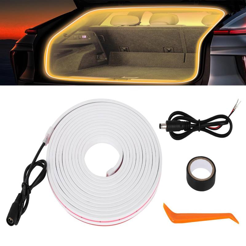 Kofferraum lichtleiste,automatischer Sensor Tail Box Light Strip,Kofferraum led Streifen,kofferraumbeleuchtung led,Dynamic Flowing car Trunk Light Strip, Passend für alle Modelle (Warme Farben, 2m) von BlauHaus