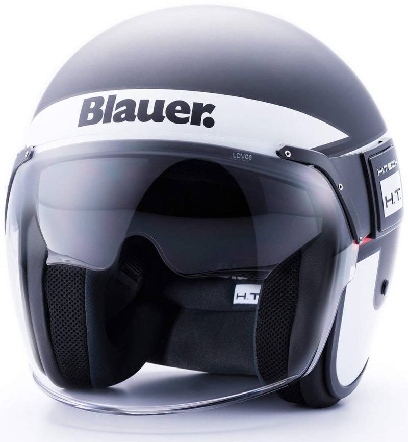 Blauer Ht H00020 Helm Pod Stripes Black-White-Red Matt S von Blauer Ht