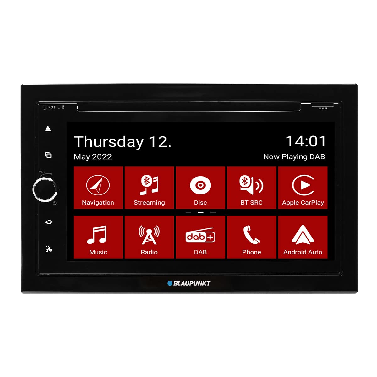 Blaupunkt Copenhagen 700 DAB (Navigation vorbereitet), 2-DIN Car-Multimedia, 6,75 Zoll Touchscreen, CarPlay, AndroidAuto, DAB+, Bluetooth, CD/DVD, 2xUSB, Aux, SD, 180 Watt von Blaupunkt