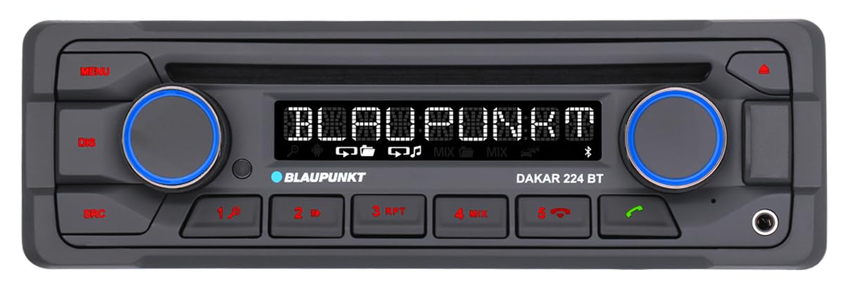 Blaupunkt Dakar 224 BT | 1-DIN, Bluetooth-Freisprecheinrichtung, 24 V, Heavy Duty Design, Dakar224BT von Blaupunkt