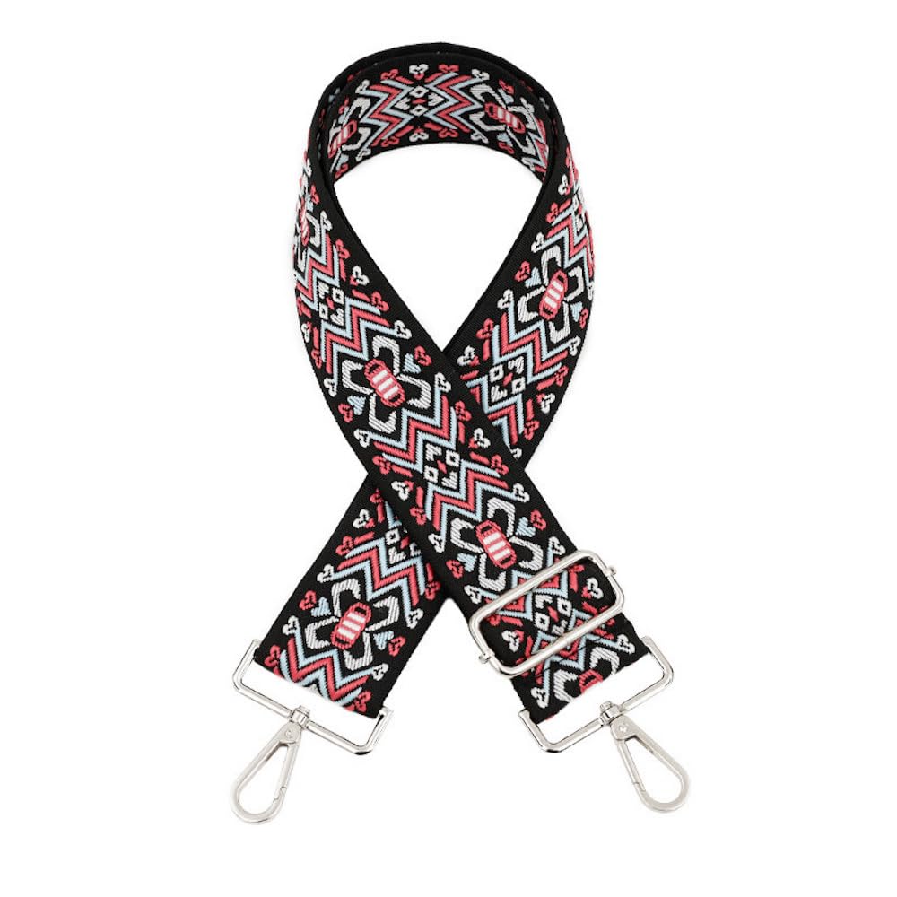 1 Stück Taschengurt,5 cm Breit Schulterriemen,Bunter Taschenband,Boho Verstellbar Schultergurt,Langer Schultergurt,DIY Zubehör für Tasche,für Tragetaschen Schultertasche Handtaschen,Schwarz Pink 1 Stück Taschengurt,5 cm Breit Schulterriemen,Bunter Taschenband,Boho Verstellbar Schultergurt,Langer Schultergurt,DIY Zubehör für Tasche,für Tragetaschen Schultertasche Handtaschen,Schwarz Pink von Blausky