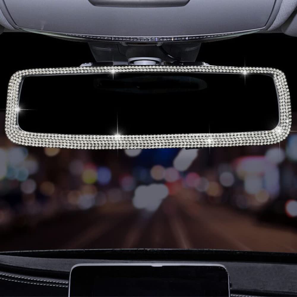 Strass Auto Rückspiegel,Rückspiegel Glitzersteine,Farbe Auto-Zubehör zum Aufhängen,Unisex Strasssteine Auto Rückspiegel,Basteln Schmucksteine,Auto-Innenausstattung,27.3 x 7.8 cm,Silber Strass Auto Rückspiegel,Rückspiegel Glitzersteine,Farbe Auto-Zubehör zum Aufhängen,Unisex Strasssteine Auto Rückspiegel,Basteln Schmucksteine,Auto-Innenausstattung,27.3 x 7.8 cm,Silber von Blausky