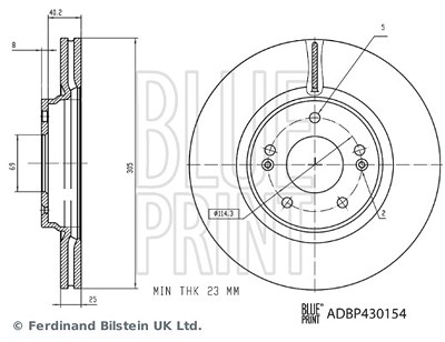 Blue Print 1x Bremsscheibe [Hersteller-Nr. ADBP430154] für Hyundai, Kia von Blue Print