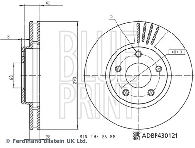 Blue Print Bremsscheibe [Hersteller-Nr. ADBP430121] für Nissan von Blue Print