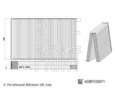 Blue Print Filter, Innenraumluft [Hersteller-Nr. ADBP250071] für Tesla von Blue Print