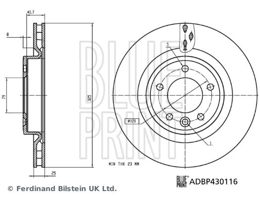 Bremsscheibe Hinterachse Blue Print ADBP430116 von Blue Print