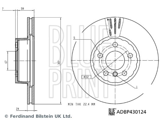 Bremsscheibe Vorderachse Blue Print ADBP430124 von Blue Print