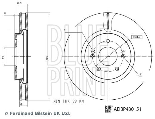 Bremsscheibe Vorderachse Blue Print ADBP430151 von Blue Print