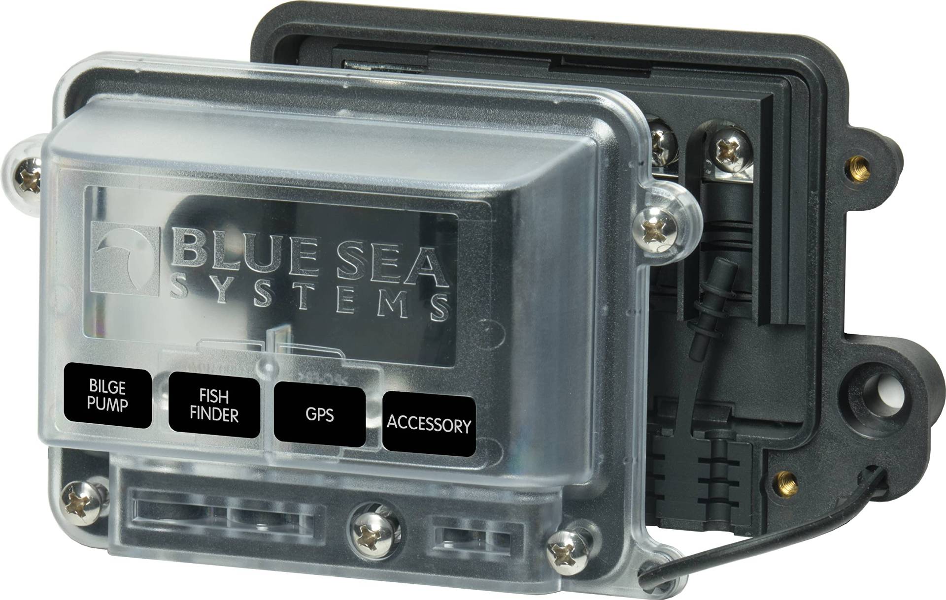 Blue Sea Systems 2356 wasserdichte 4-Gang-Sammelschiene mit Abdeckung, schwarz Blue Sea Systems 2356 wasserdichte 4-Gang-Sammelschiene mit Abdeckung, schwarz von Blue Sea Systems
