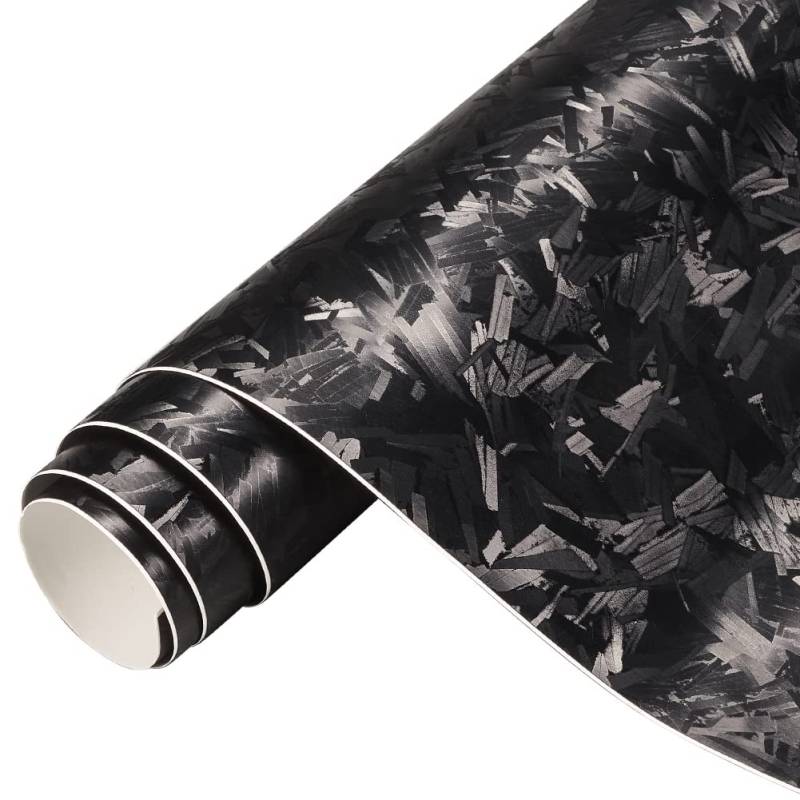 Blueshyhall Autofolie Forged Carbon Matt, Car Wrapping Folie Camouflage Schwarz Matt, Carbon Folie Matt Tuning Folie mit Luftkanälen für Außen Innen Auto Fahrrad Motorrad ATV (90 x 152 cm) von Blueshyhall