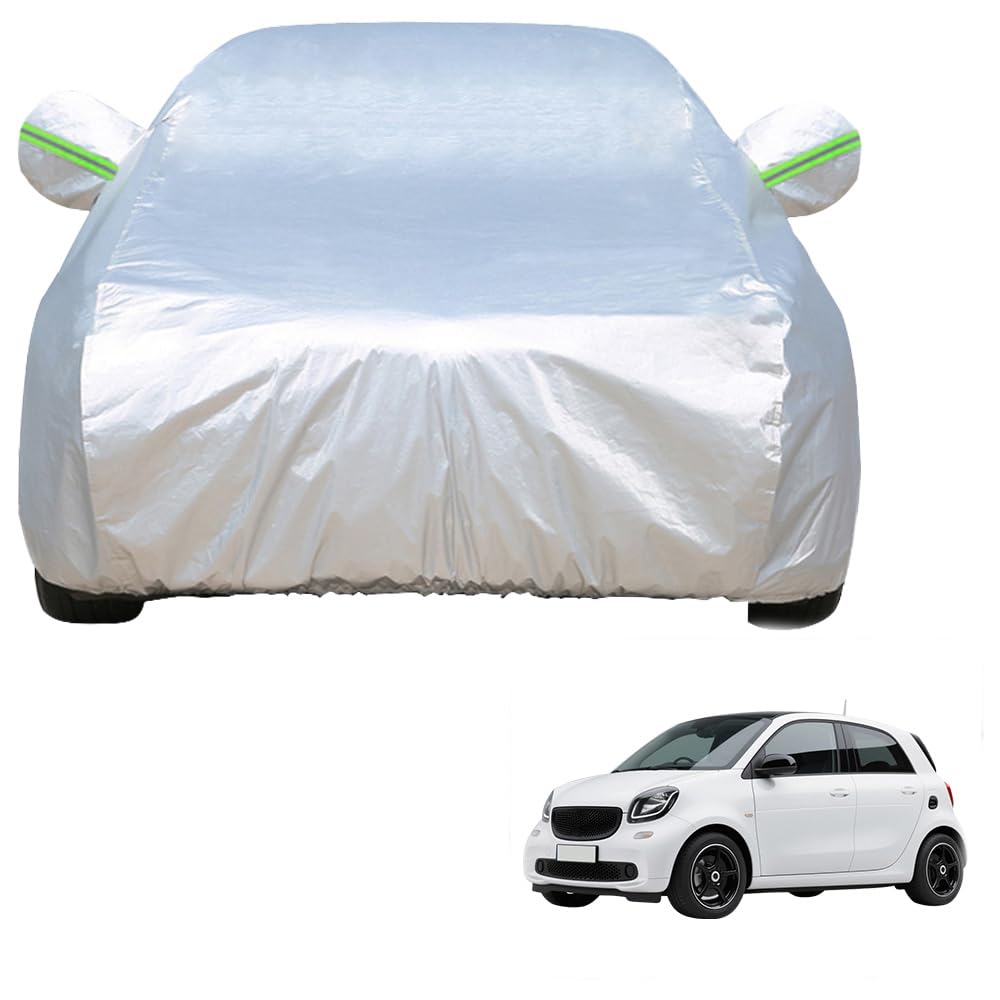 Blueshyhall Autoabdeckplane Kompatibel mit S-mart Forfour 2006-2025, Autoabdeckung Kleinwagen aus 210T Polyester Stoff Wasserditch Sonnenschutz mit Reflektierenden Streifen, Car Cover Indoor Outdoor von Blueshyhall