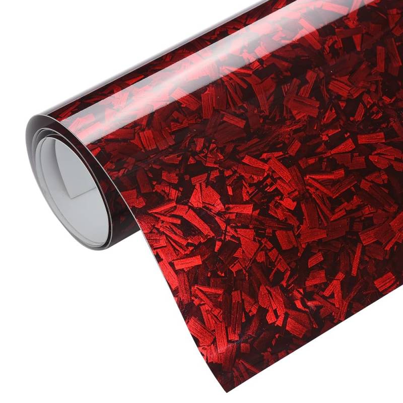 Blueshyhall Autofolie, Autofolie Muster mit Kristall Muster, Car Wrapping Folie Rot Glänzend Auto Folierung Selbstklebend Tuning Wrapping Folie Innen Außen für Auto Motorrad Fahrräd (30 x 152 cm) von Blueshyhall
