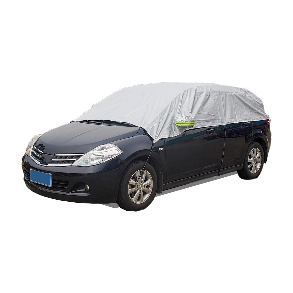 Blueshyhall Halbe Autoabdeckung Wasserdicht für Kleinwagen und Kompakt SUV, Autoabdeckung Winter Frontscheibe Seitenscheiben, Auto Abdeckplane Halbgarage Indoor Outdoor, Autoabdeckung Stoff SUV Blueshyhall Halbe Autoabdeckung Wasserdicht für Kleinwagen und Kompakt SUV, Autoabdeckung Winter Frontscheibe Seitenscheiben, Auto Abdeckplane Halbgarage Indoor Outdoor, Autoabdeckung Stoff SUV von Blueshyhall