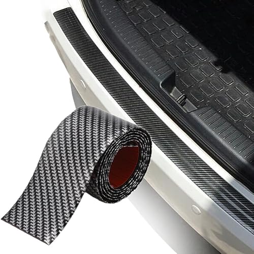 Blueshyhall Stoßstangenschutz Auto, 1M x 5CM Kohlefaser Auto Einstiegsleisten Schutz, Carbon Steinschlagschutzfolie, Schutzfolie für Ladekantenschutz, Kofferraum, Heckstoßstange (Schwarz) von Blueshyhall