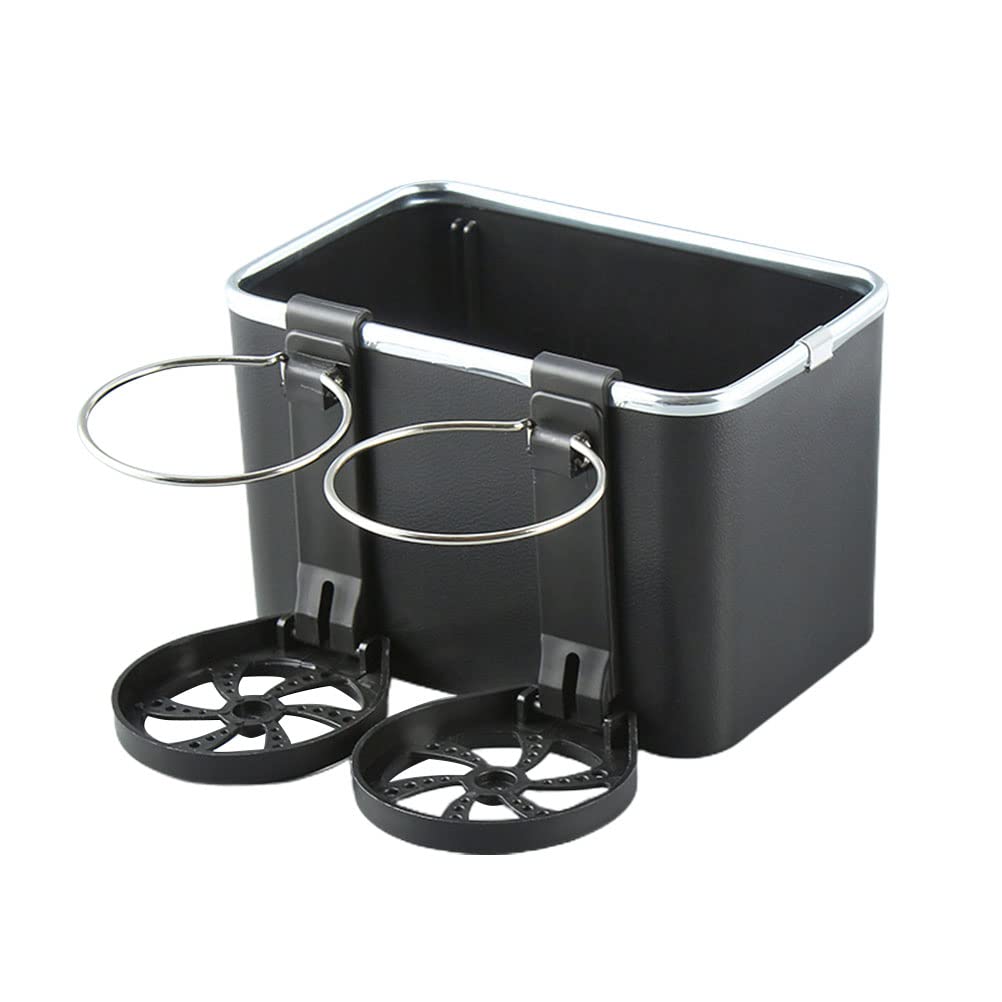 Autoarmlehre Aufbewahrungsbox Tasse Halter Organisator, Multifunktionales Autositzzubehör, Faltbare Auto -Tassenhalter -Tissue -Box, Verstellbarer Gurtauto -Sitzplatzlager (BLACK) von Bnineteenteam