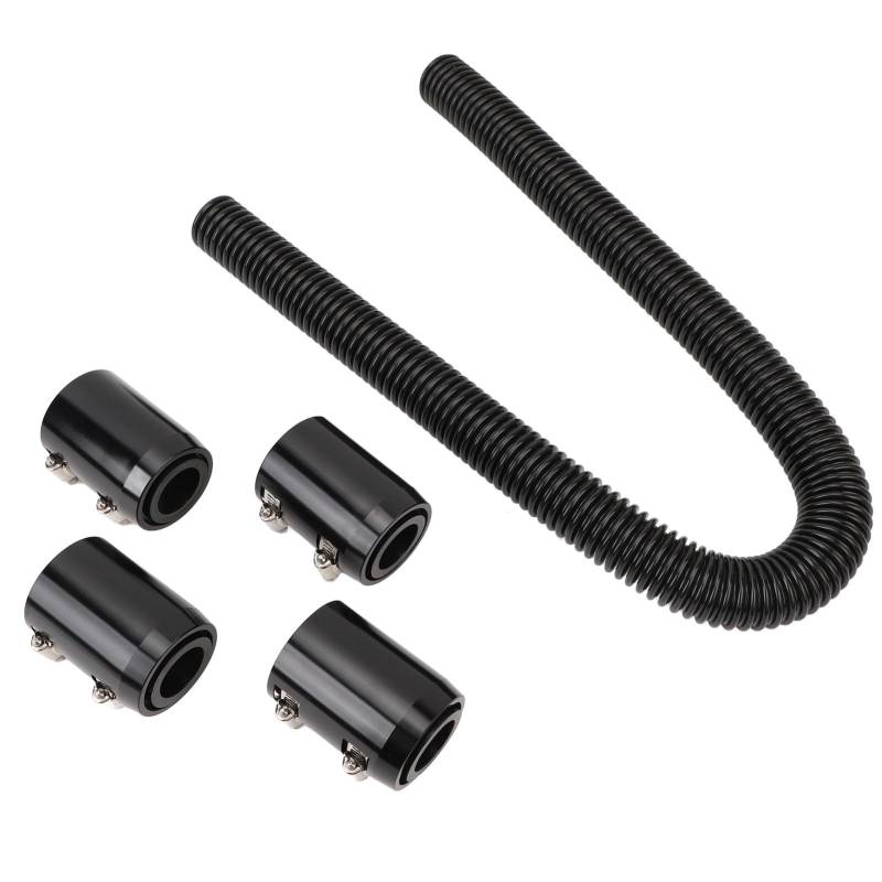 Bnineteenteam Universal-Kühlerschlauch, Kühlmittel-Kühlerschlauch, 91,4 cm, Flexibles Edelstahl-Wasserschlauch-Set für 1 1/4 Zoll, 1 1/2 Zoll, 1 3/4 Zoll, 1 5/8 Zoll Kühlerhälse (Black) von Bnineteenteam