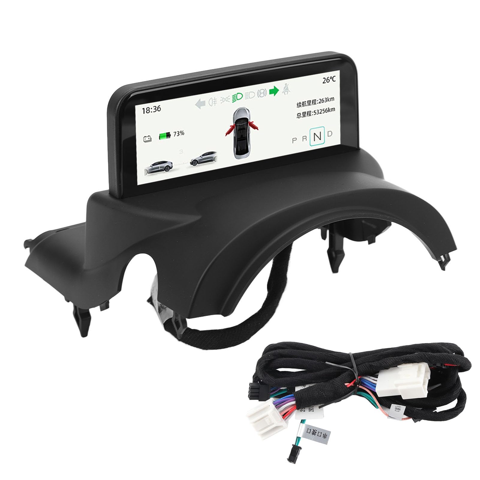 HUD-Tachometeranzeige, 4,6-Zoll-Auto-HUD-Bildschirm LCD-Tachometerbildschirm Digitales Armaturenbrett-Display Ersatz für Tesla Model 3 Y (Intel Atom) von Bnineteenteam