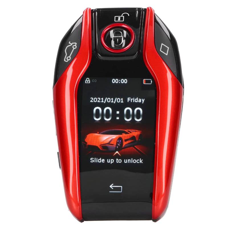 LCD-Touchscreen-Funkschlüssel, Universeller TK800+ LCD-Touchscreen-Smartkey-Schlüsselloser Fernzugang für Alle Modelle mit Start-Stopp-Motortaste (Rot) von Bnineteenteam