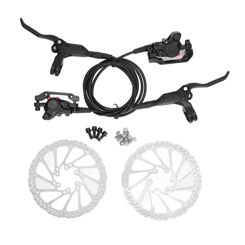 2pcs Electric Hydraulic Disc Brakes Set, 4 Piston Front Rear Oil Pressure Disc Brake Kit, Fast Oil Replenishment, Lightweight Stamped Forged Handles, Heat Dissipation von Bognajin