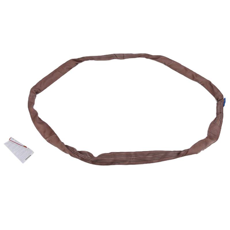 6T PES Endless Lifting, Round Soft Webbing Straps for Crane Rigging, Wide 85mm, Brown, Lightweight and Durably Accessory for Ships, Machinery, Ports (6m) 19.68ft von Bognajin