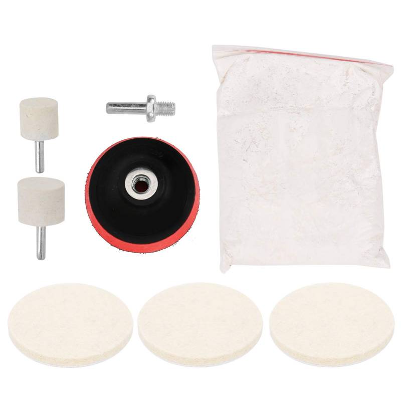 Bognajin 8PCS Wool Buffing Polishing Set for Automotive Glass, Watches, Jewelry Processing Scratched Surfaces to Like New Condition with to Use Polishing Kit von Bognajin
