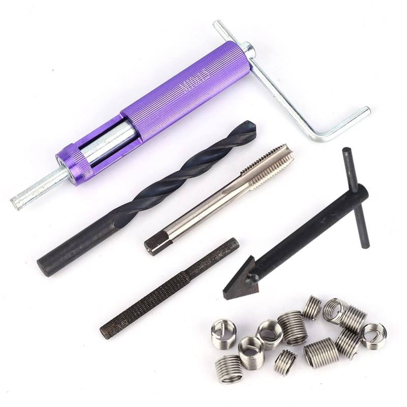 Bognajin M10 x 1.25 Thread Repair Insert Kit, 12PCS Screw Sleeve Set, Steel Stainless Steel, Ideal for Damaged Thread Repair, Forms Stronger Internal Threads, Suitable von Bognajin