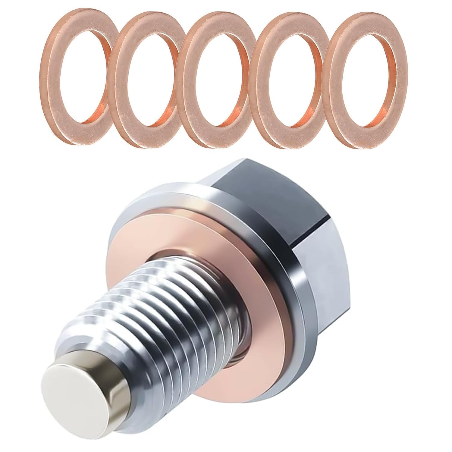 Magnetische Ölablassschraube M14 x 1,5 Ölablassschraube,Mit 5 Stück Kupferdichtung,Magnetische Ölwannenwanne Aus Rücklaufablassschraube Schraubenmutter ErsatzbeschläGe FüR Meisten Autos Magnetische Ölablassschraube M14 x 1,5 Ölablassschraube,Mit 5 Stück Kupferdichtung,Magnetische Ölwannenwanne Aus Rücklaufablassschraube Schraubenmutter ErsatzbeschläGe FüR Meisten Autos von Bogoro