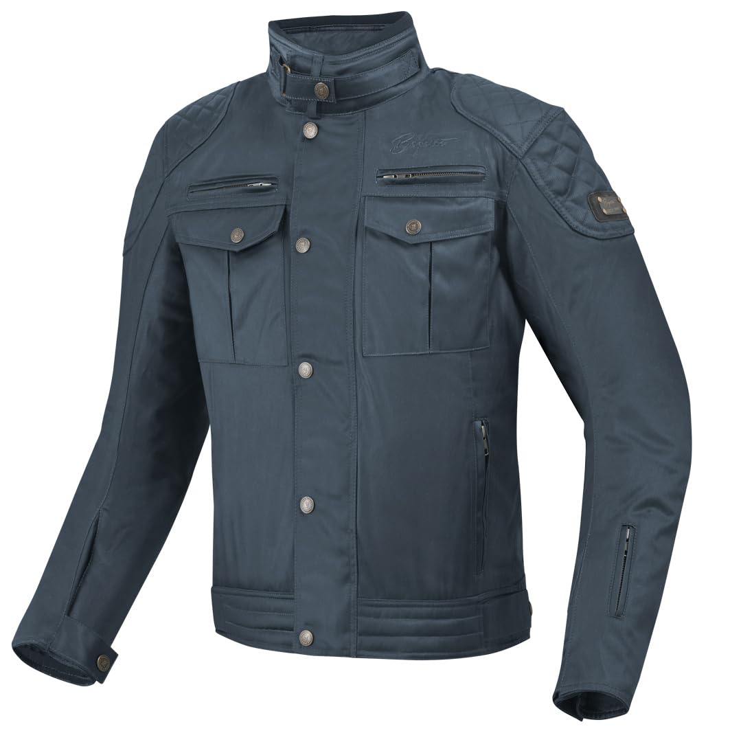 Bogotto Barton wasserdichte Motorrad Wachsjacke, marineblau, XL Bogotto Barton wasserdichte Motorrad Wachsjacke, marineblau, XL von Bogotto