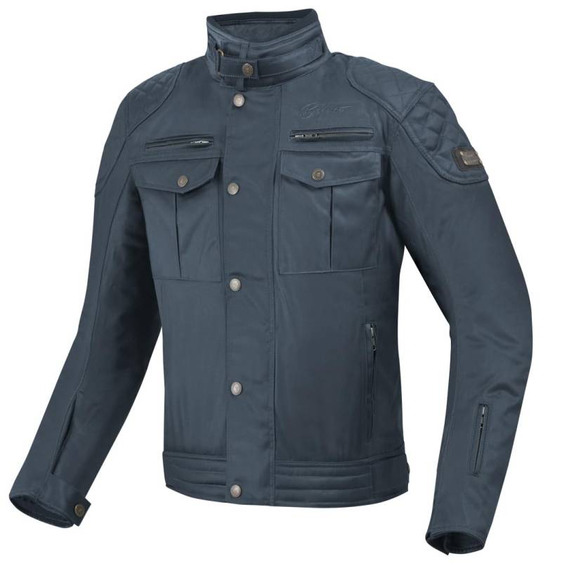 Bogotto Barton wasserdichte Motorrad Wachsjacke, marineblau, XL von Bogotto