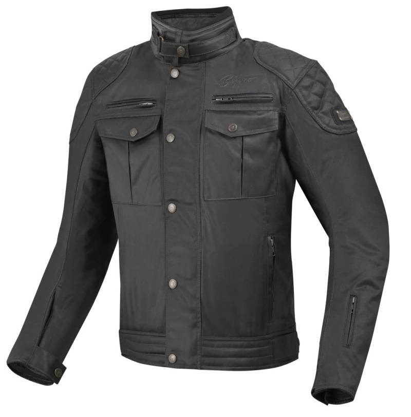 Bogotto Barton wasserdichte Motorrad Wachsjacke, schwarz, L von Bogotto