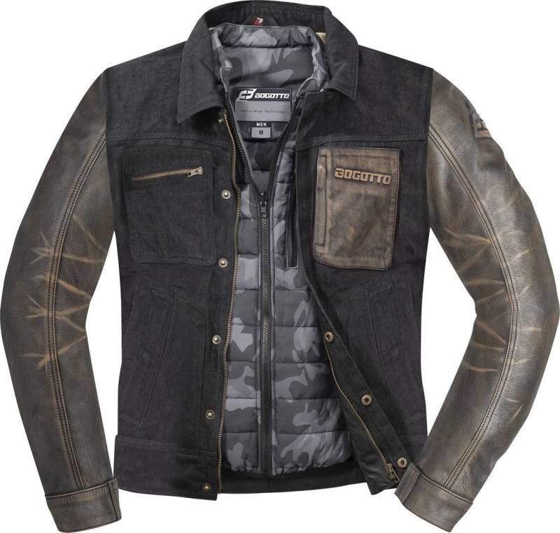 Bogotto Bullfinch Motorrad Leder-/Textiljacke, schwarz, M von Bogotto