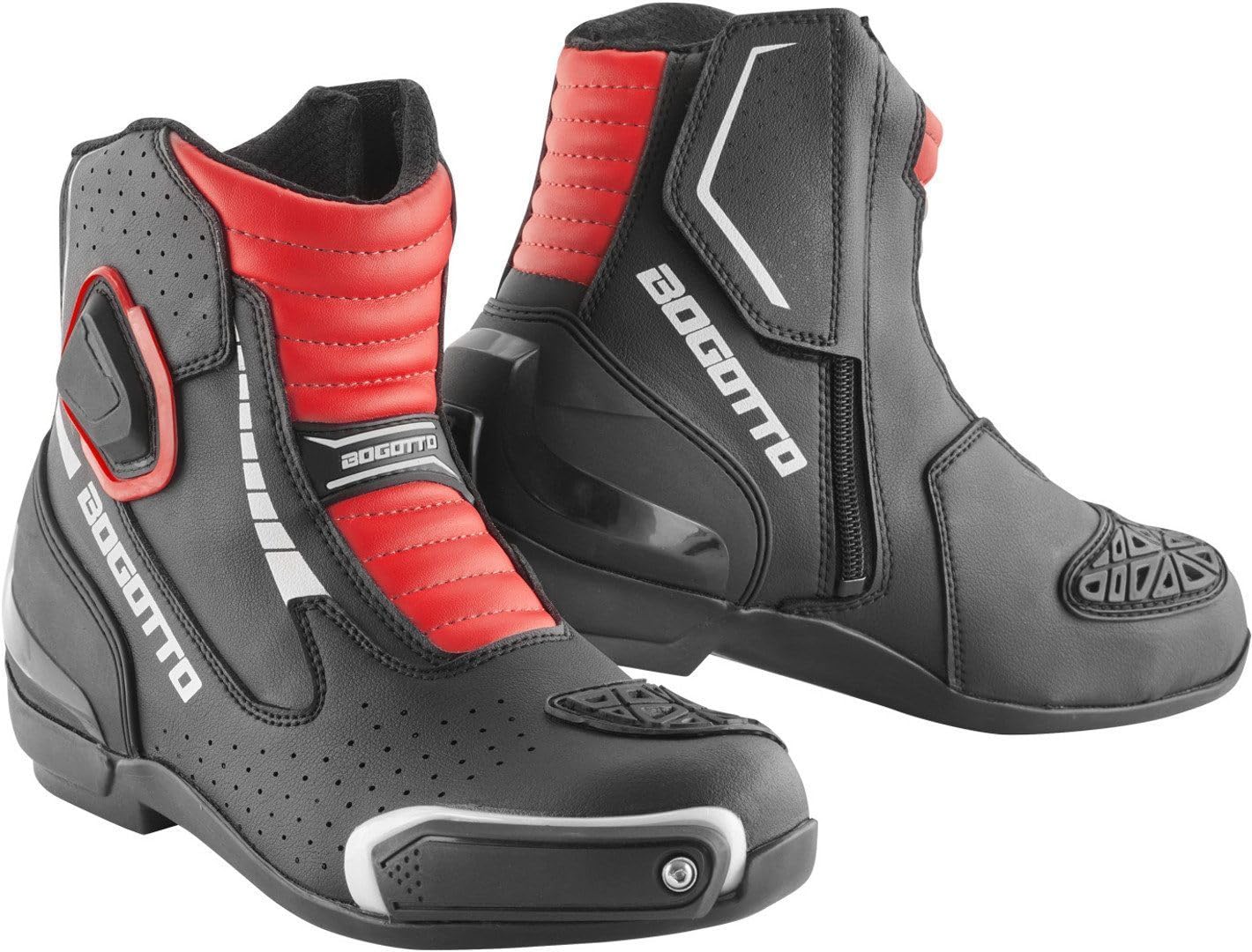 Bogotto Cartagena perforierte Motorrad Stiefel, schwarz/weiß/rot, 44 Bogotto Cartagena perforierte Motorrad Stiefel, schwarz/weiß/rot, 44 von Bogotto