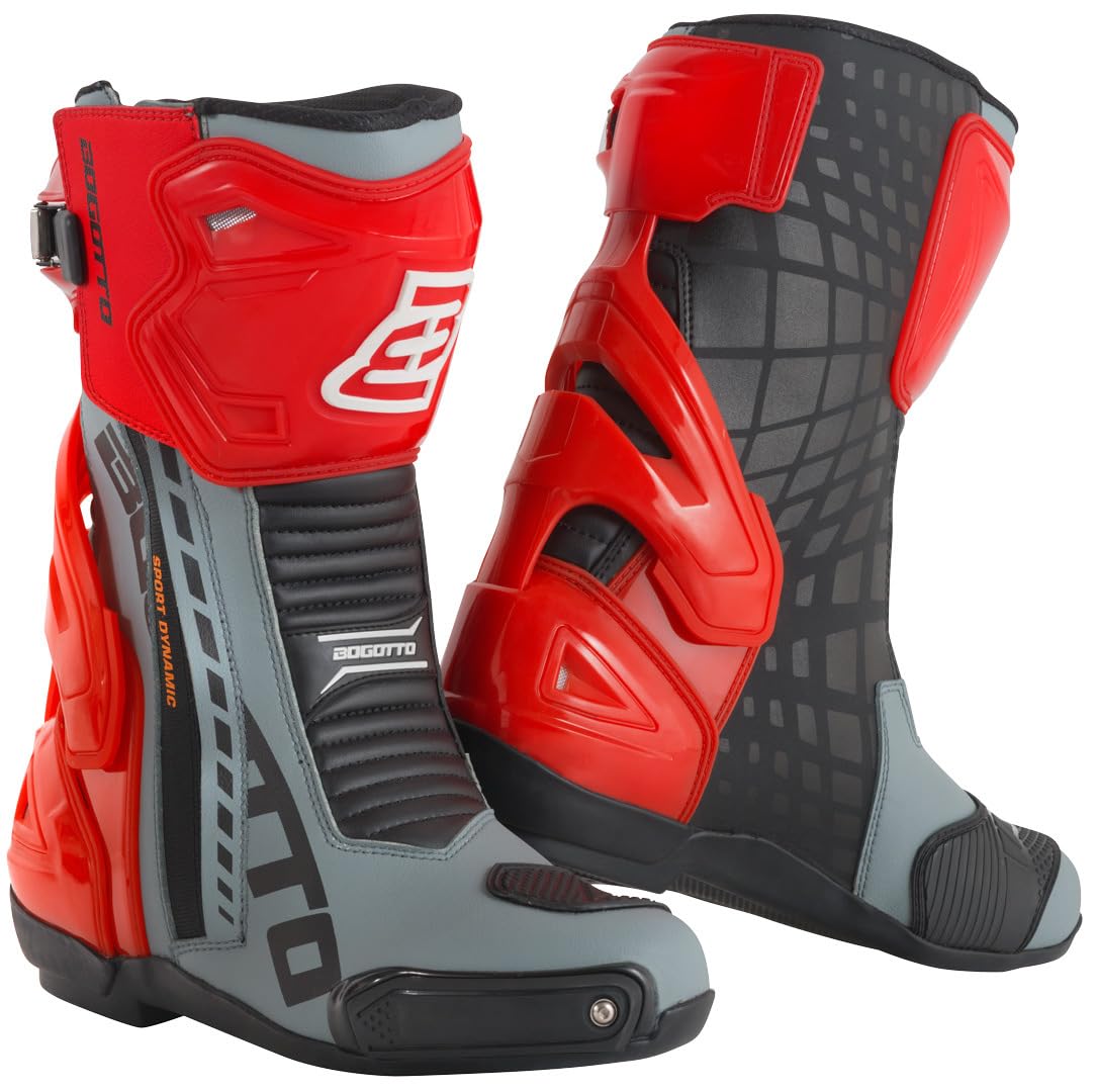 Bogotto Donington Motorrad Stiefel, grau/schwarz/rot, 46 Bogotto Donington Motorrad Stiefel, grau/schwarz/rot, 46 von Bogotto